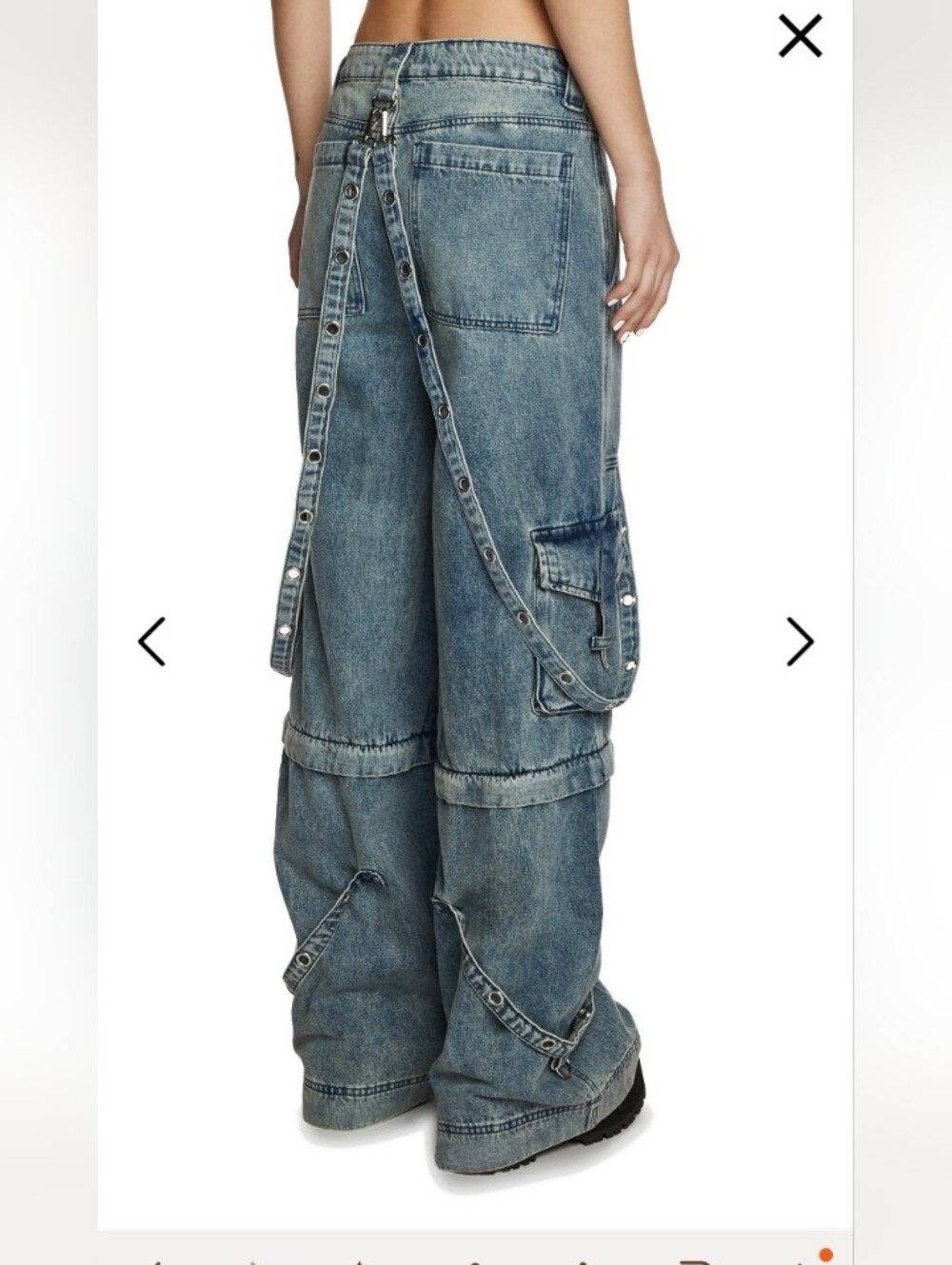 Wide Leg Baggy Jeans Size Med Current Mood Dolls Kill Reg $99 Like New NWOT